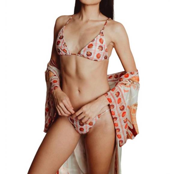 NEW CAROLINA K gabriela bikini top in coral shells - Picture 2 of 3